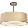 2_Justice Design Textile Classic 18" Nickel Cream Drum Pendant Light