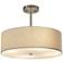 Justice Design Textile Classic 18" Nickel Cream Drum Pendant Light