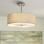 1_Justice Design Textile Classic 18" Nickel Cream Drum Pendant Light