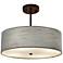 Justice Design Textile Classic 18" Wide Bronze Gray Drum Pendant Light