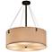 Justice Design Textile Finials 24" Cream Fabric Drum Pendant Light