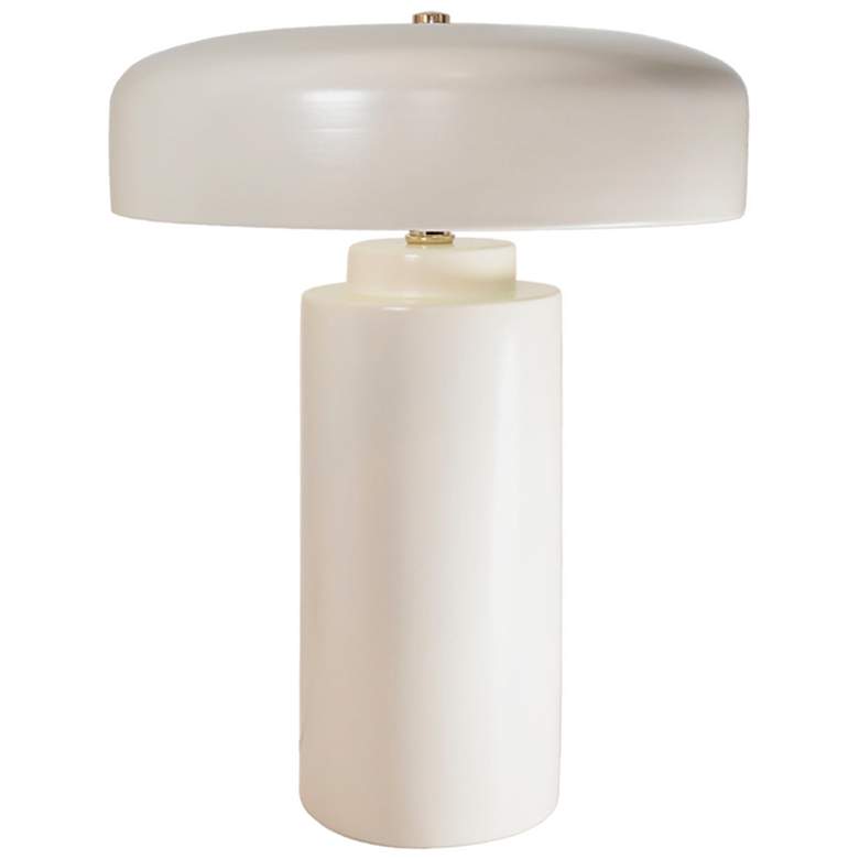 Image 1 Justice Design Tower 16.5" Matte White Ceramic Mushroom Table Lamp