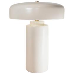 Justice Design Tower 16.5&quot; Matte White Ceramic Mushroom Table Lamp