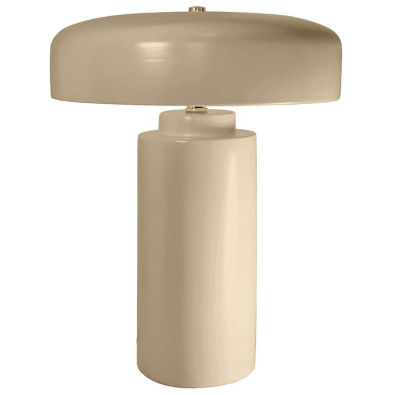 Image 1 Justice Design Tower 16.5" Vanilla White Ceramic Mushroom Table Lamp