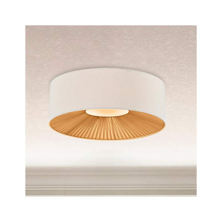Image 1 Justice Design Warren 18"W Matte Black Drum Ceiling Light