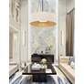 2_Justice Design Warren 36"W Matte Black Drum Pendant Light more views