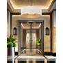 3_Justice Design Warren 36"W Matte Black Drum Pendant Light more views