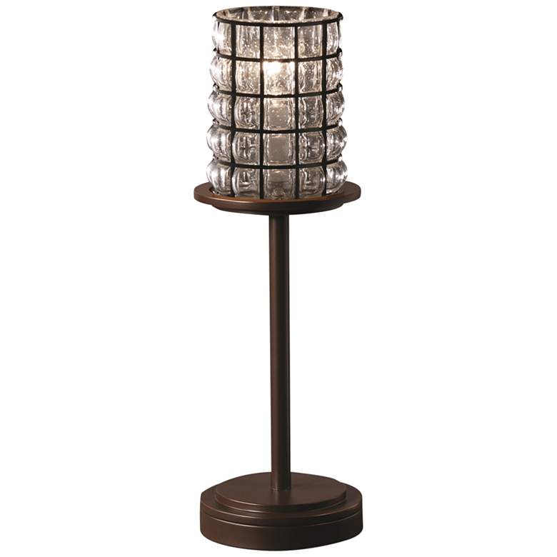 Image 1 Justice Design Wire Glass 16 inchH Dark Bronze Accent Table Lamp