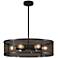 Justice Design Wire Mesh 24"W Matte Black 6-Light Pendant