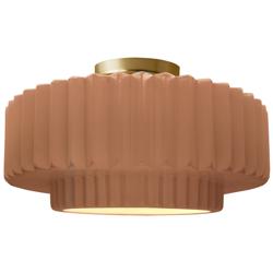 Justice Radiance 16 1/2" Brushed Brass Adobe Brown Ceiling Light