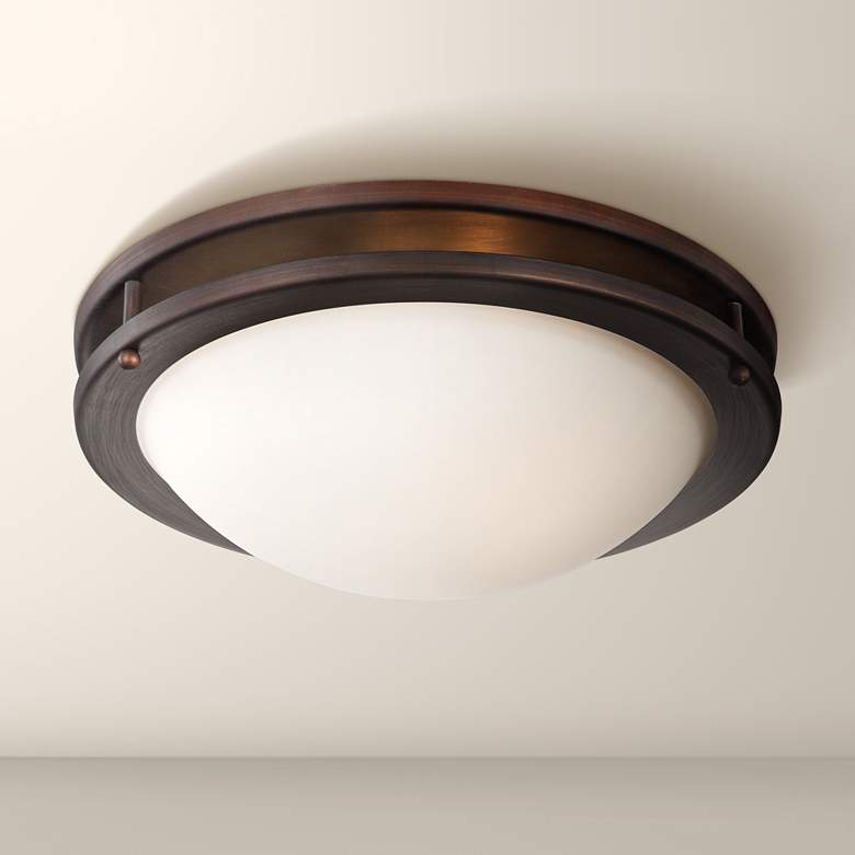 Image 1 Justin 13 1/4" Wide Bronze Ceiling Light