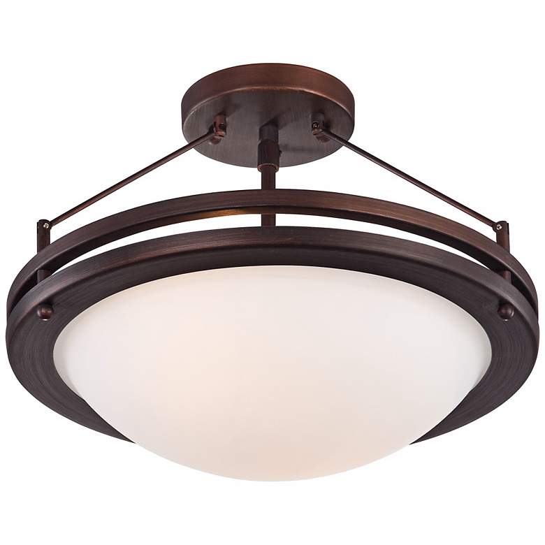 Image 1 Justin 13 inch Wide Bronze Ceiling Light