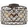 Justin 15" Wide Bronze Mesh Drum 2-Light Ceiling Light