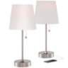 Justin 18" High Metal Accent Lamps with USB Ports Set of 2