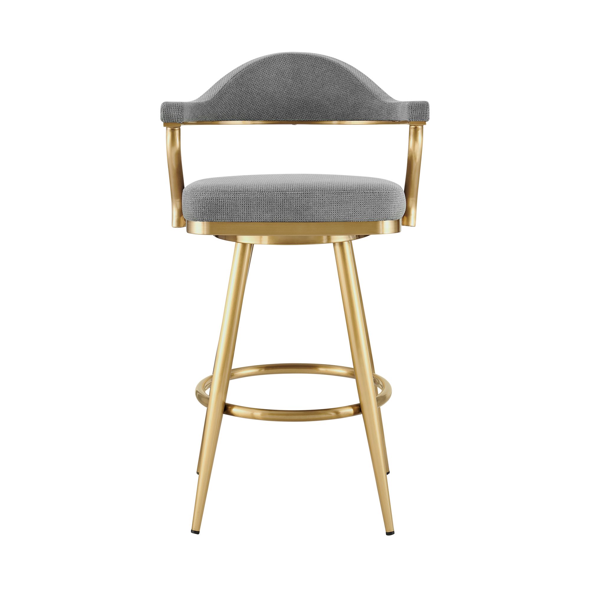 Image 3 Justin 30 in. Swivel Bar Stool in Stainless Steel, Anchor Gray Fabric more views