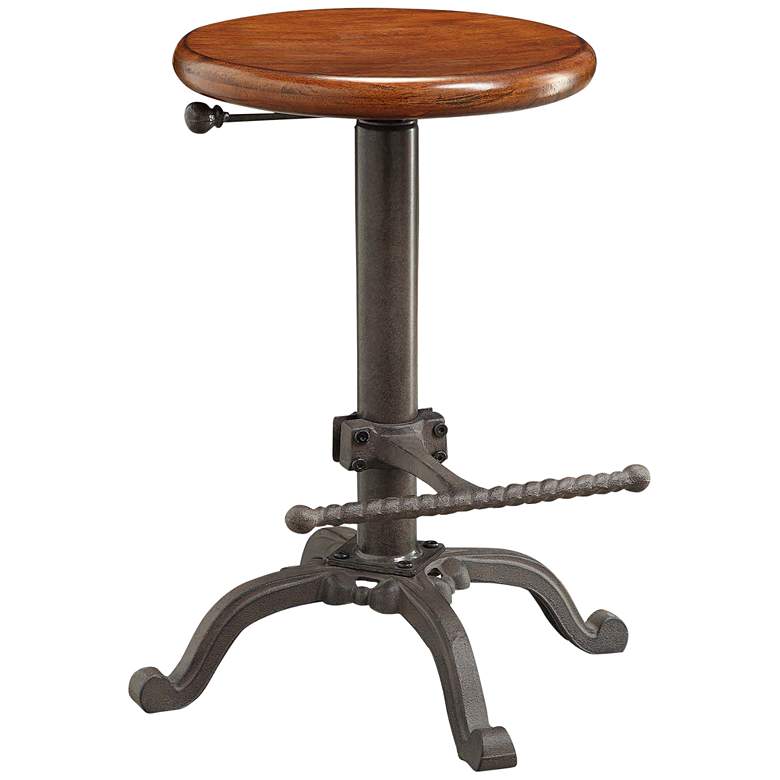 Image 2 Justin Chestnut Wood Swivel Adjustable Stool