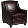 Justin Faux Leather Mahogany Armchair