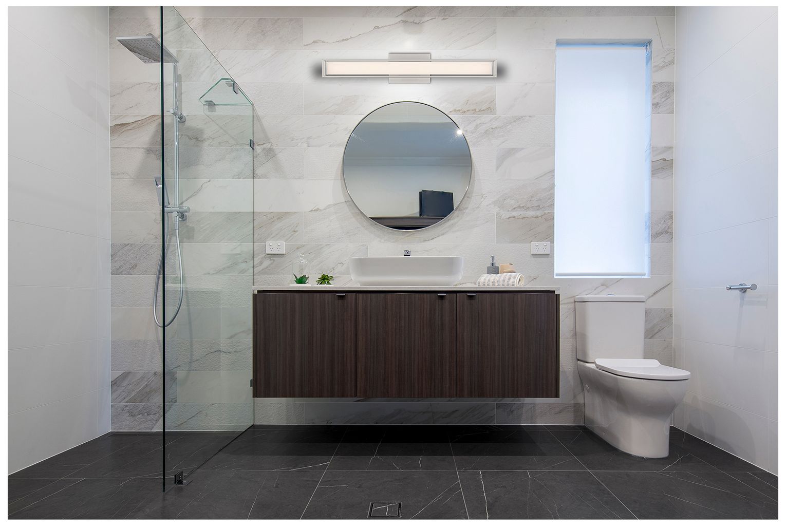 Image 4 Justine 24" Wide Brushed Steel LED Bath/Vanity more views