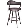 Justine 26" Vintage Brown Faux Leather Swivel Counter Stool