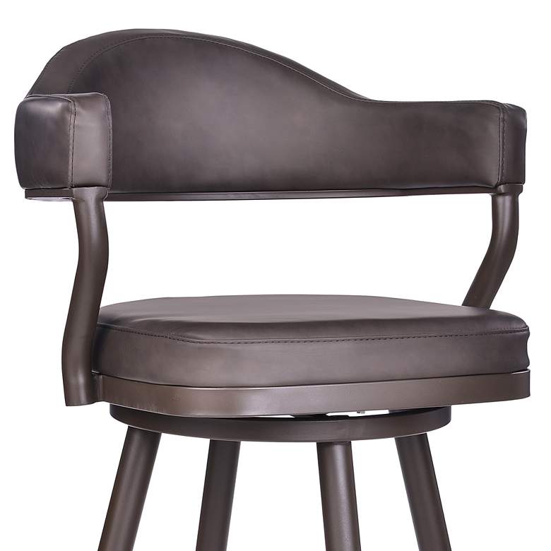 Image 3 Justine 26" Vintage Brown Faux Leather Swivel Counter Stool more views