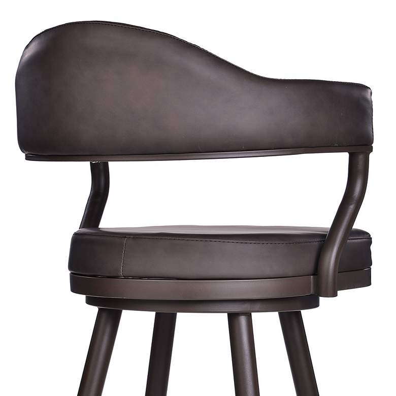 Image 4 Justine 26" Vintage Brown Faux Leather Swivel Counter Stool more views