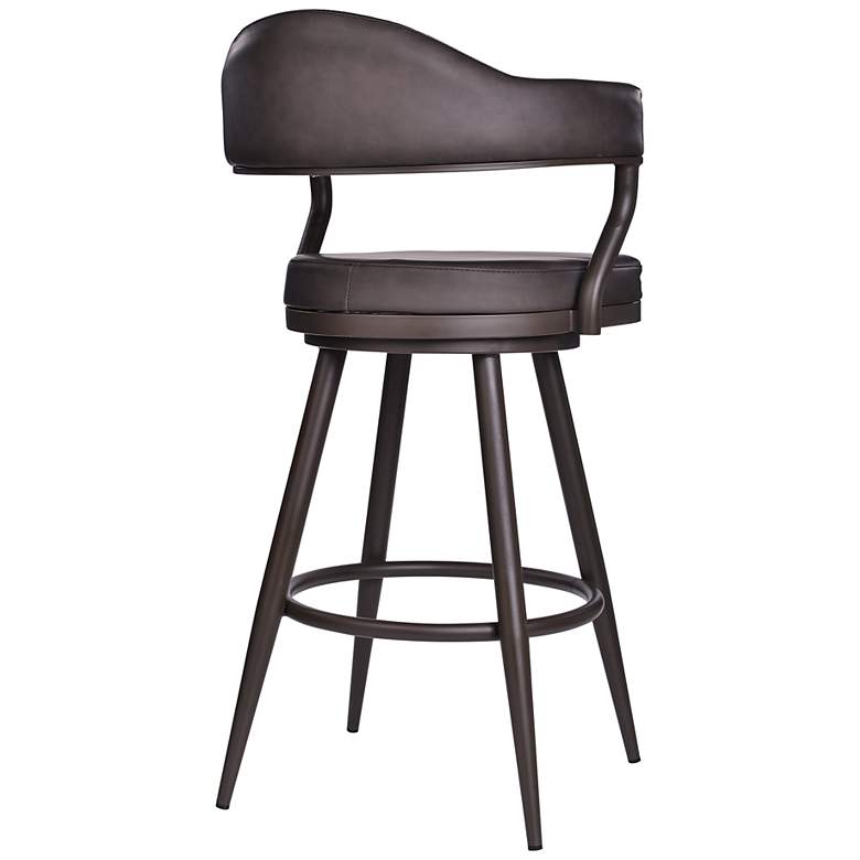 Image 6 Justine 26" Vintage Brown Faux Leather Swivel Counter Stool more views