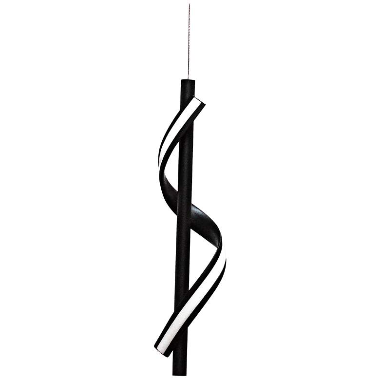 Image 2 Justine 3 1/4" Wide Matte Black LED Mini Pendant