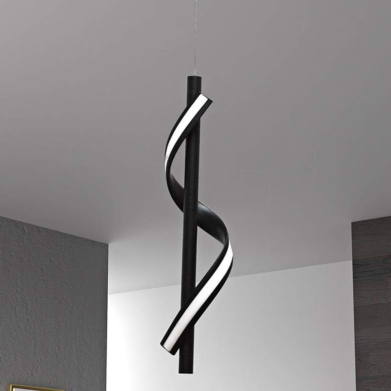 Image 1 Justine 3 1/4" Wide Matte Black LED Mini Pendant