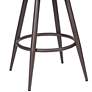 Justine 30" Brown Faux Leather and Brown Metal Bar Stool