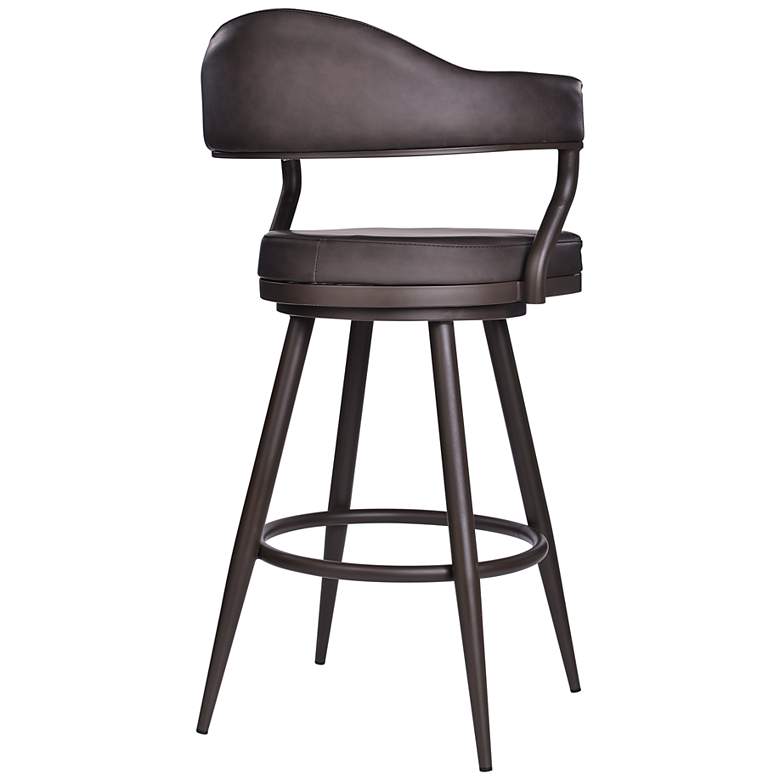 Image 5 Justine 30" Brown Faux Leather and Brown Metal Bar Stool more views