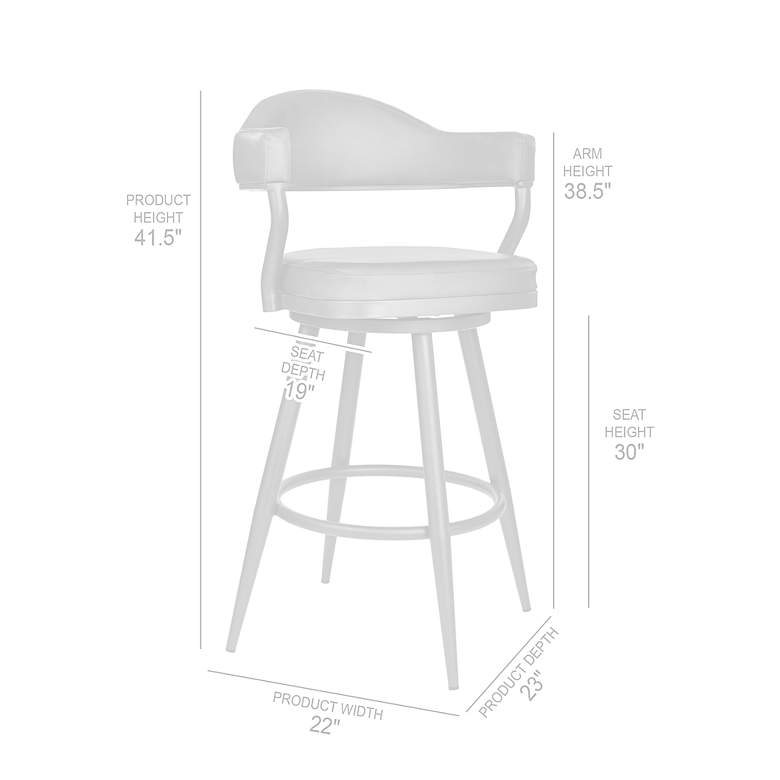 Image 6 Justine 30" Brown Faux Leather and Brown Metal Bar Stool more views