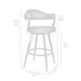Justine 30" Brown Faux Leather and Brown Metal Bar Stool
