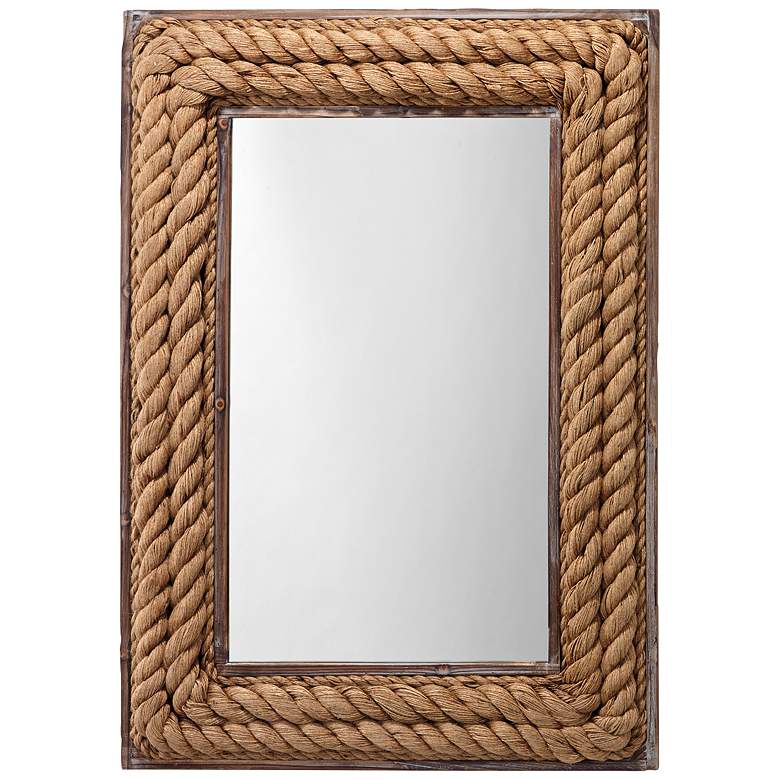Image 1 Jute Natural Rope 26 inch x 36 inch Wood Wall Mirror