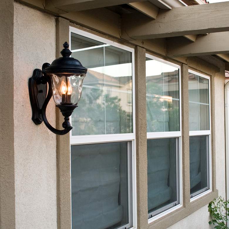 Image 1 Maxim Carriage House 20" High Upbridge Arm Outdoor Wall Light in scene