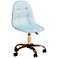 Kabira Aqua Velvet Fabric Adjustable Swivel Office Chair