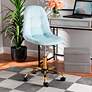 Kabira Aqua Velvet Fabric Adjustable Swivel Office Chair