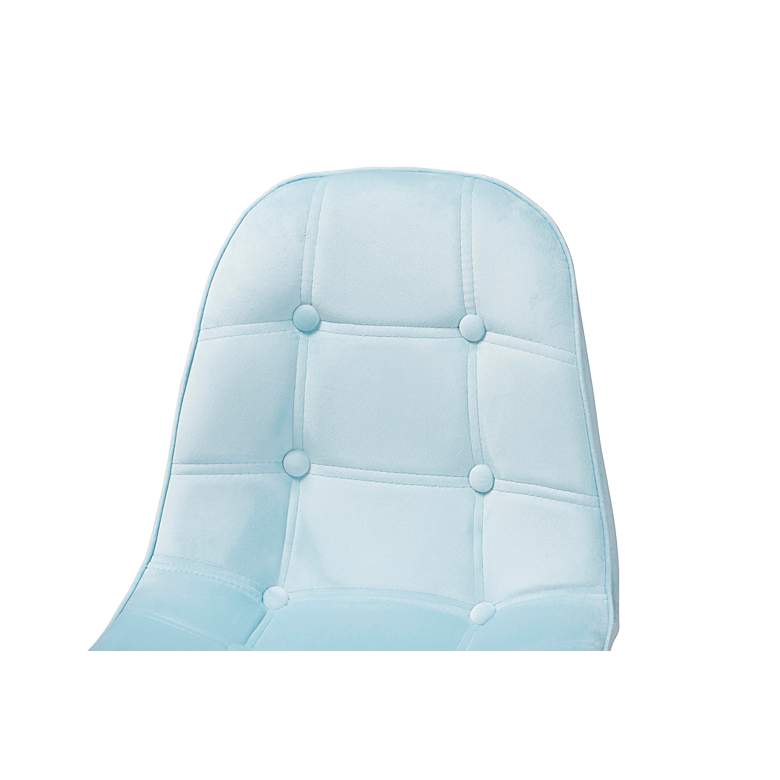 Image 3 Kabira Aqua Velvet Fabric Adjustable Swivel Office Chair more views