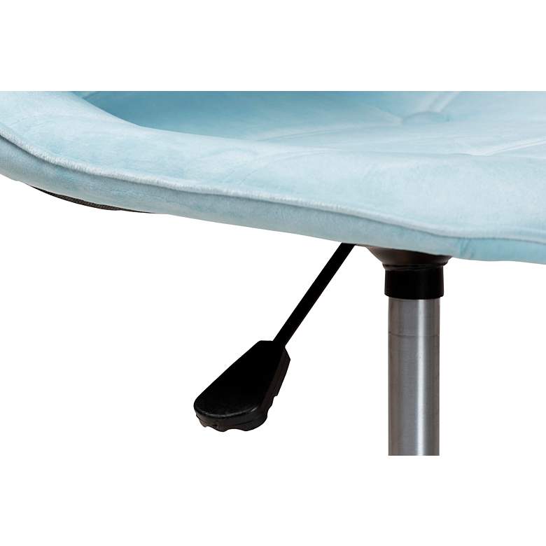 Image 5 Kabira Aqua Velvet Fabric Adjustable Swivel Office Chair more views