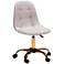 Kabira Gray Velvet Fabric Adjustable Swivel Office Chair