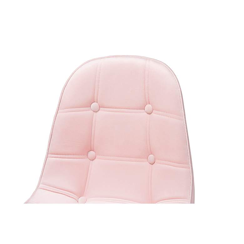Image 3 Kabira Pink Velvet Fabric Adjustable Swivel Office Chair more views