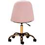 Kabira Pink Velvet Fabric Adjustable Swivel Office Chair