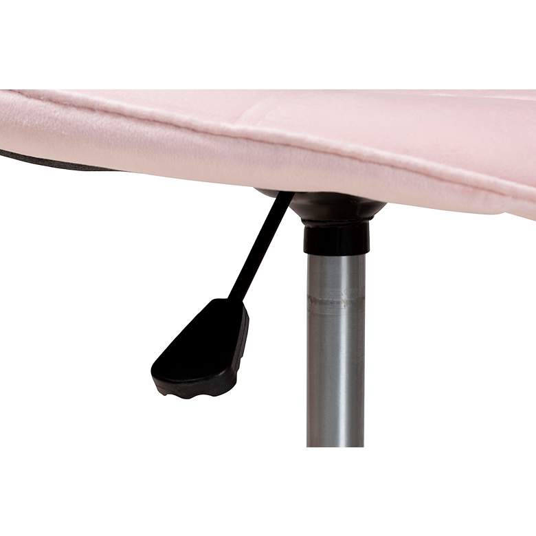 Image 5 Kabira Pink Velvet Fabric Adjustable Swivel Office Chair more views