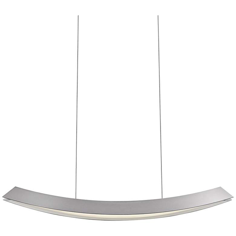 Image 1 Kabu 29 inchW Satin Aluminum LED Kitchen Island Light Pendant