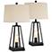 Kacey Dark Metal LED Table Lamps Set of 2 with Smart Sockets