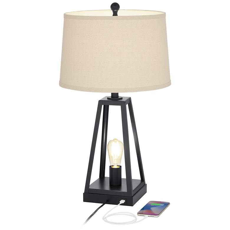 Image 4 Kacey Dark Metal LED Table Lamps Set of 2 with Smart Sockets more views