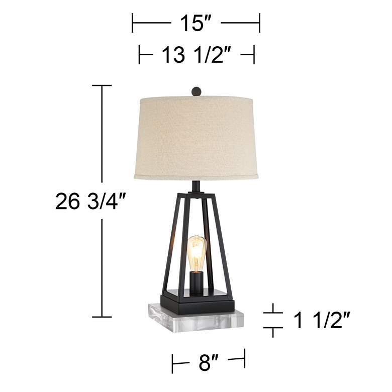 Image 5 Kacey Metal LED Night Light USB Table Lamps With 8 inch Square Risers more views
