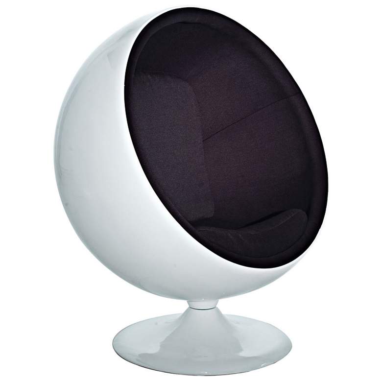 Image 1 Kaddur Black Fabric Modern Ball Lounge Chair