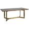 Kade 80" Wide Distressed Wood and Antique Brass Dining Table