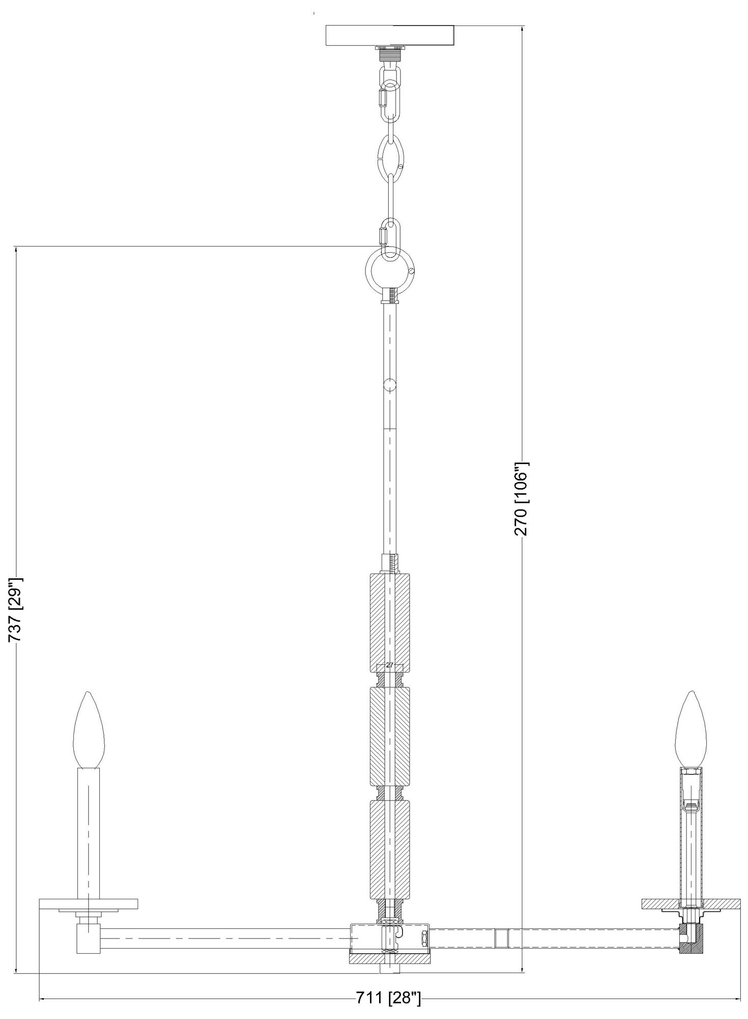 Kaden by Z-Lite Modern Gold 6 Light Chandelier