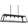 2_Kadera 40" Wide Semi Gloss Black 5-Light Island Pendant